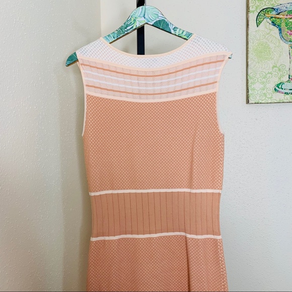 Eva Mendes peach sweater wiggle dress medium - Picture 5 of 8